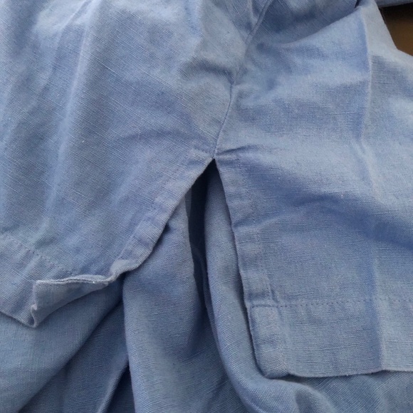 Blue Lace Up 3/4 Rolled Sleeve Top - Picture 9 of 13